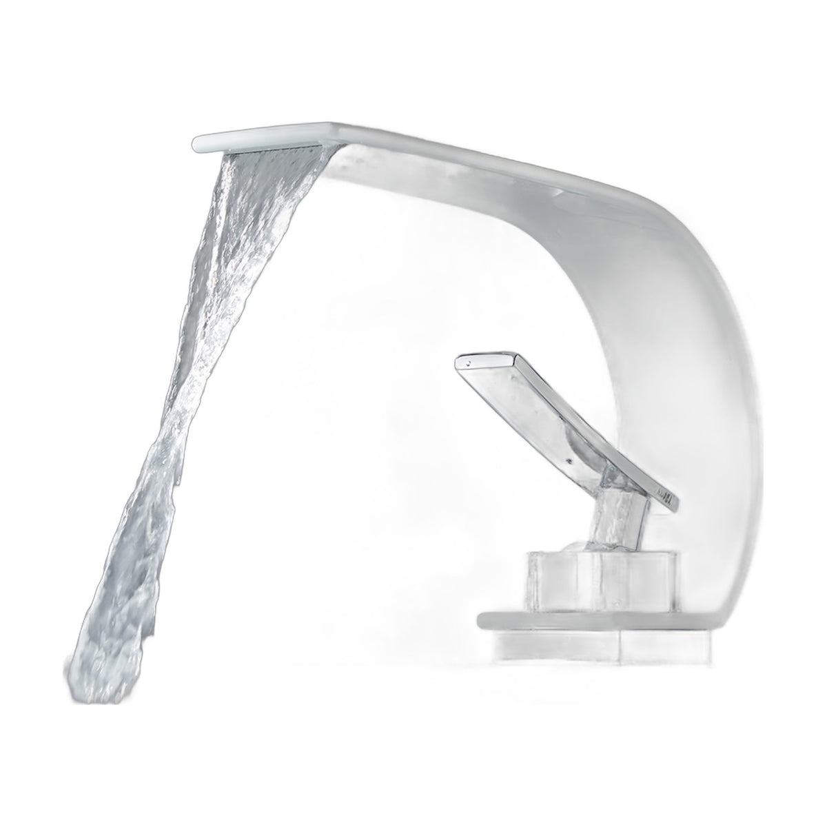 Mitigeur lavabo cascade VALTERO, coloris chromé, sur fond blanc
