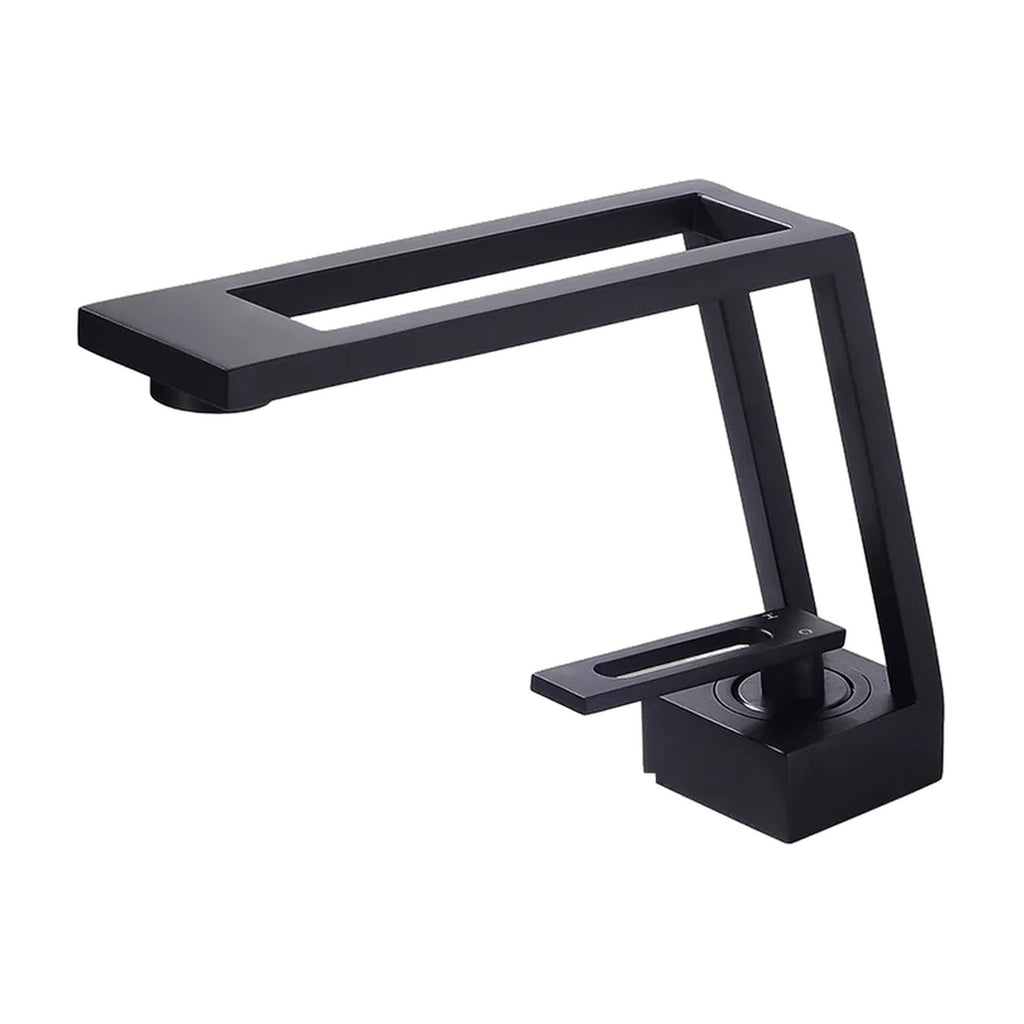 Mitigeur lavabo design ARCHENZO, coloris noir, sur fond blanc